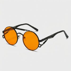 Lunettes de soleil steampunk avec filtre UV400 FJORD SUNGLASSES Noir, verres orange unisexe