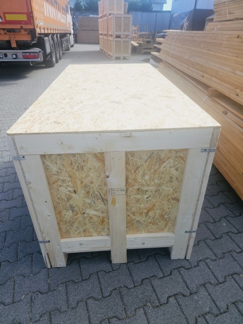 Skrzynia transportowa drewniana OSB IPPC 2000x800x966 mm – wzmacniana, do eksportu