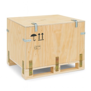 Skrzynia transportowa z otwieranym bokiem IPPC 1000x1000x666 mm – Sklejka + drewno, certyfikowana, wygodny załadunek