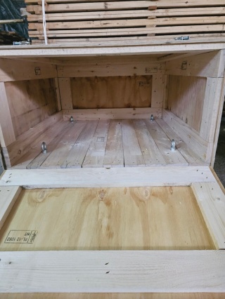 Skrzynia transportowa z otwieranym bokiem IPPC 1000x1000x666 mm – Sklejka + drewno, certyfikowana, wygodny załadunek