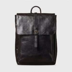 Zaino in pelle vintage Fjord Backpack Nero Unisex BCK-001