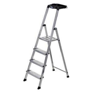 Krause 4-Step Aluminium Ladder Secury 126528 Silver