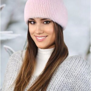 Kamea winter hat BENITA pink alpaca with roll-up