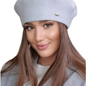 Kamea women's beret ARKADIA silver houndstooth