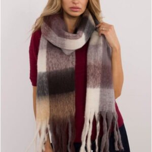 AT Scarf Model AT-SZ-2312501.62 Dark Brown Classic Pattern