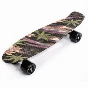 Skateboard Meteor Flowers Black 22606