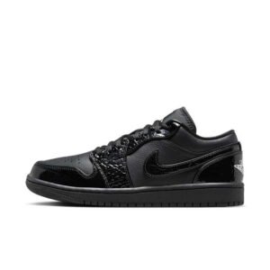 Nike Air Jordan 1 Low HJ7743-010 – Men’s Black Leather Basketball Sneakers