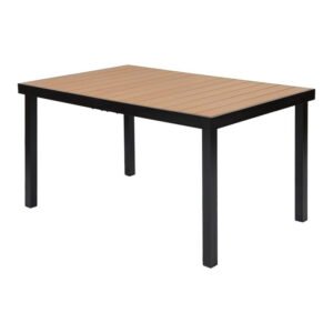 Mirpol Gartentisch IZZY 6-Sitzer Braun/Schwarz 140x90x74