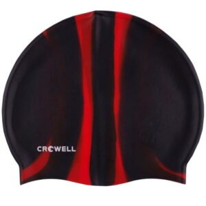 Crowell Swimming Cap Multi-Flame-01 Black-Red