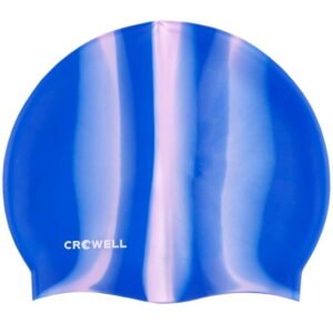Crowell Swim Cap Multi-Flame-06 Blue-Pink Silicone