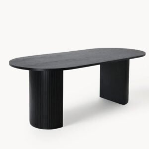 Oval Dining Table Bianca DEQ22VEN65329-177834 – 200×90×75 cm, Black Oak Veneer, Exotic Wood Legs