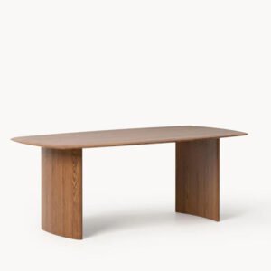Dining Table Chandler DEQ23WES31959-225028 – Solid Oak, 200×100×77 cm, Dark Lacquered Wood