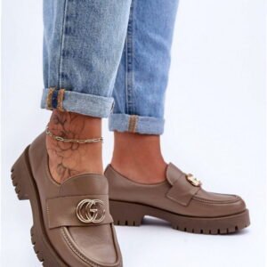 Step In Style Półbuty Skórzane | Model Rosefalls 20153 Dark Beige Damskie