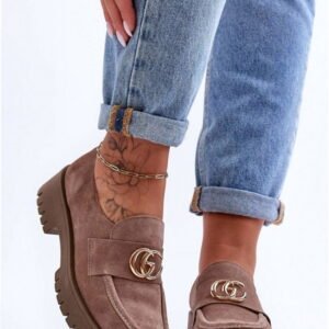 Step In Style Półbuty Skóra Zamszowa | Model Rosefalls 20153 Dark Beige Damskie