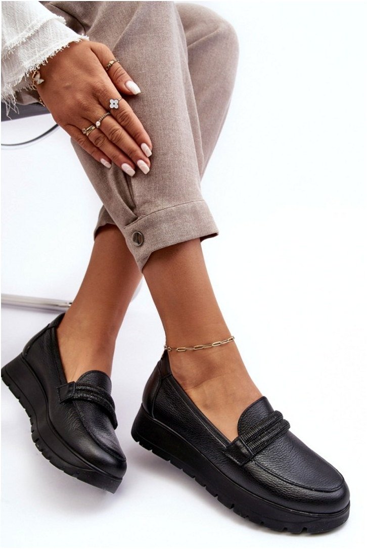 Step In Style Półbuty Skórzane | Lemar Lehira 20141 Black Damskie