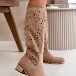 Step In Style Kozaki Zamszowe | Orchides Ns525p Dark Beige Damskie