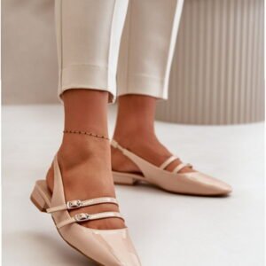 Step In Style Baleriny Skóra Ekologiczna | Bialettia YK-05 Beige Damskie