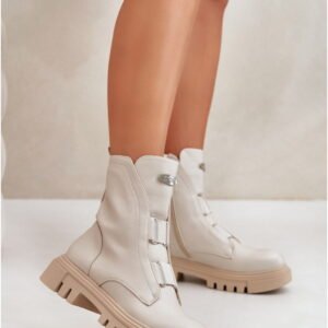 Jezzi Botki ze Skóry Ekologicznej | Model Mailyra RMR2150-19 Light Beige Damskie