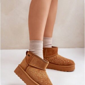 Big Star Śniegowce Ocieplane Wodoodporne | Model Oo274a104 Camel Damskie