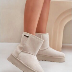 Big Star Śniegowce Zamszowe Wodoodporne | Model Oo274897 Light Beige