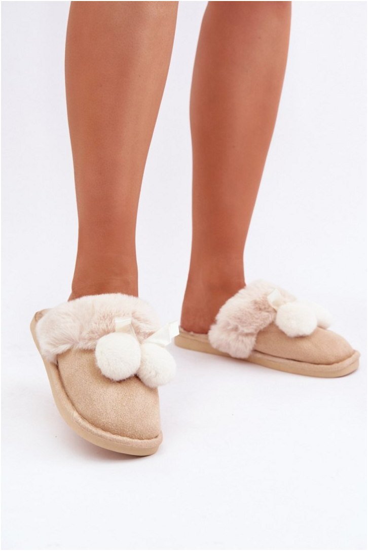 Step In Style Kapcie Damskie Futerko | Model Nartani YL-311 Beige