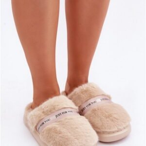 Step In Style Kapcie Futrzane | Model Savalithea FA-198 Beige Damskie