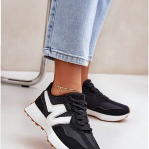 Step In Style Buty Sportowe Eko Skóra | Model Britma La295p Black Damskie