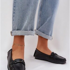 S.barski Mokasyny Skóra Naturalna | Model LR51-547 Black Damskie