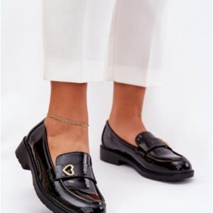 S.barski Mokasyny Skóra Ekologiczna | Model HY51-379 Black Damskie