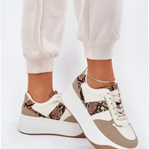 Step In Style Sneakers Skóra Ekologiczna | Telanila Pl360 Beige Damskie