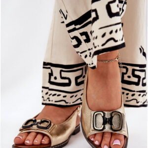 Jezzi Sandały Skóra Ekologiczna | Model Lilria RMR2060-23 Gold Damskie