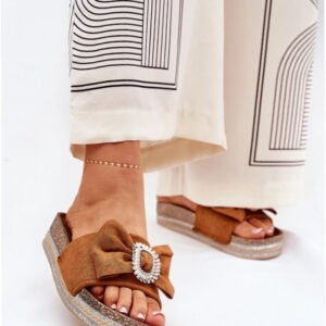 Step In Style Klapki Eko Zamsz | Lenela M535 Camel