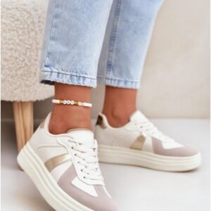 Step In Style Sneakers Skóra Ekologiczna | Model Goriette 8958 Beige Damskie