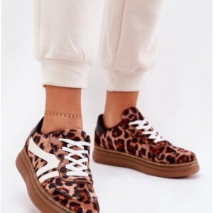 Step In Style Sneakers Platforma | Totter Pc2815 Brown Panterka Damskie