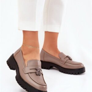 Step In Style Mokasyny Skórzane | Vinceza 18109 Beige Damskie