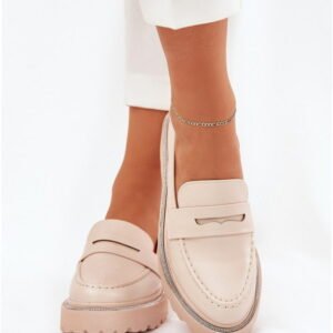 Step In Style Mokasyny Zamszowe | Wilamla 100-368 Beige Damskie