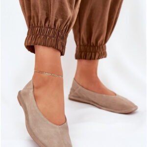 Big Star Baleriny Skóra Zamszowa | Model Rr274082 Beige Damskie