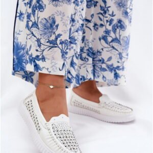 Step In Style Mokasyny Skórzane | Vinceza 88028 White Damskie