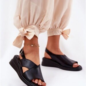 Step In Style Sandały Damskie na Koturnie | Model Quilara Asa266-9 Black