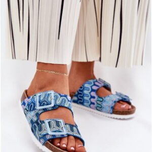 Step In Style Klapki Tekstylne | S.barski RB51-006 Blue Damskie