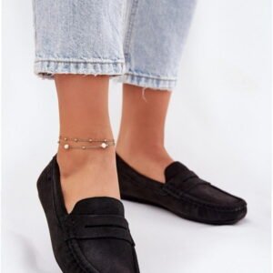 Big Star Mokasyny Zamszowe | Rr274948 Czarne Damskie