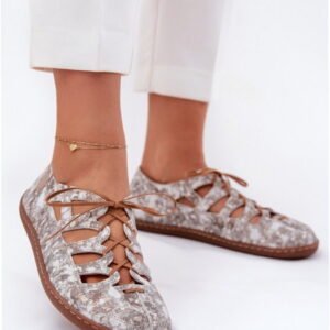 Maciejka Baleriny Skórzane | Model 06835-25/00-1 Złote Damskie