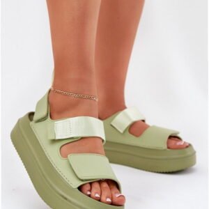 Step In Style Sandały Eko Skóra | Nitepira 100-430 Zielone Damskie