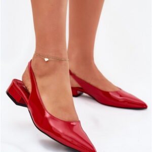 Step In Style Baleriny Skóra Ekologiczna | Testori UC-170 Czerwone Damskie