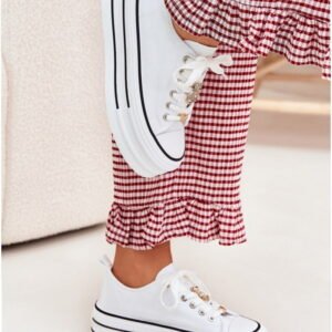 Step In Style Trampki Tekstylne na Platformie | Fiorina 890-4B White Damskie