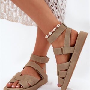 Step In Style Sandały Skóra Ekologiczna | Uvissa Nn617 Khaki Damskie
