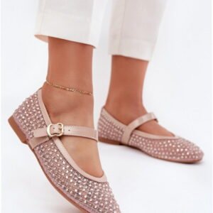 Step In Style Baleriny Skóra Ekologiczna | Model Avirae Jh387p Beżowe Damskie