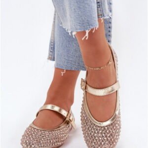 Step In Style Baleriny Skóra Ekologiczna | Model Avirae Jh387p Gold Damskie