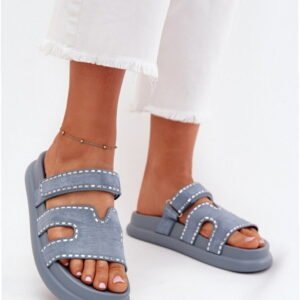 Step In Style Klapki Damskie Eko Zamsz | Delyna 27004 Blue