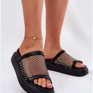 S.barski Klapki Damskie Skóra Ekologiczna | Model MY51-016 Black